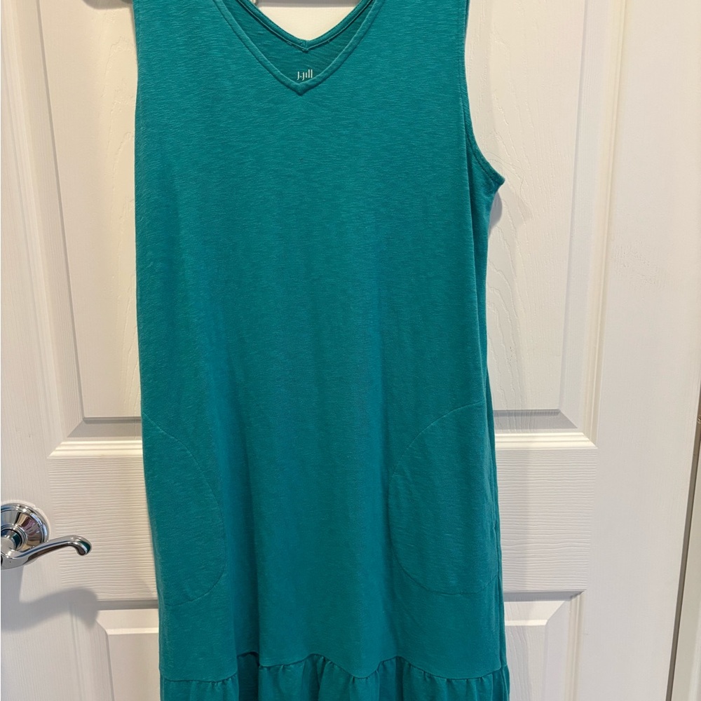 J. Jill Teal Sleeveless Midi Dress